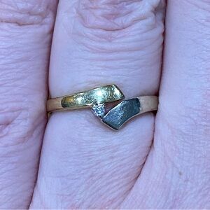 10K Diamond Ring White & Yellow Gold